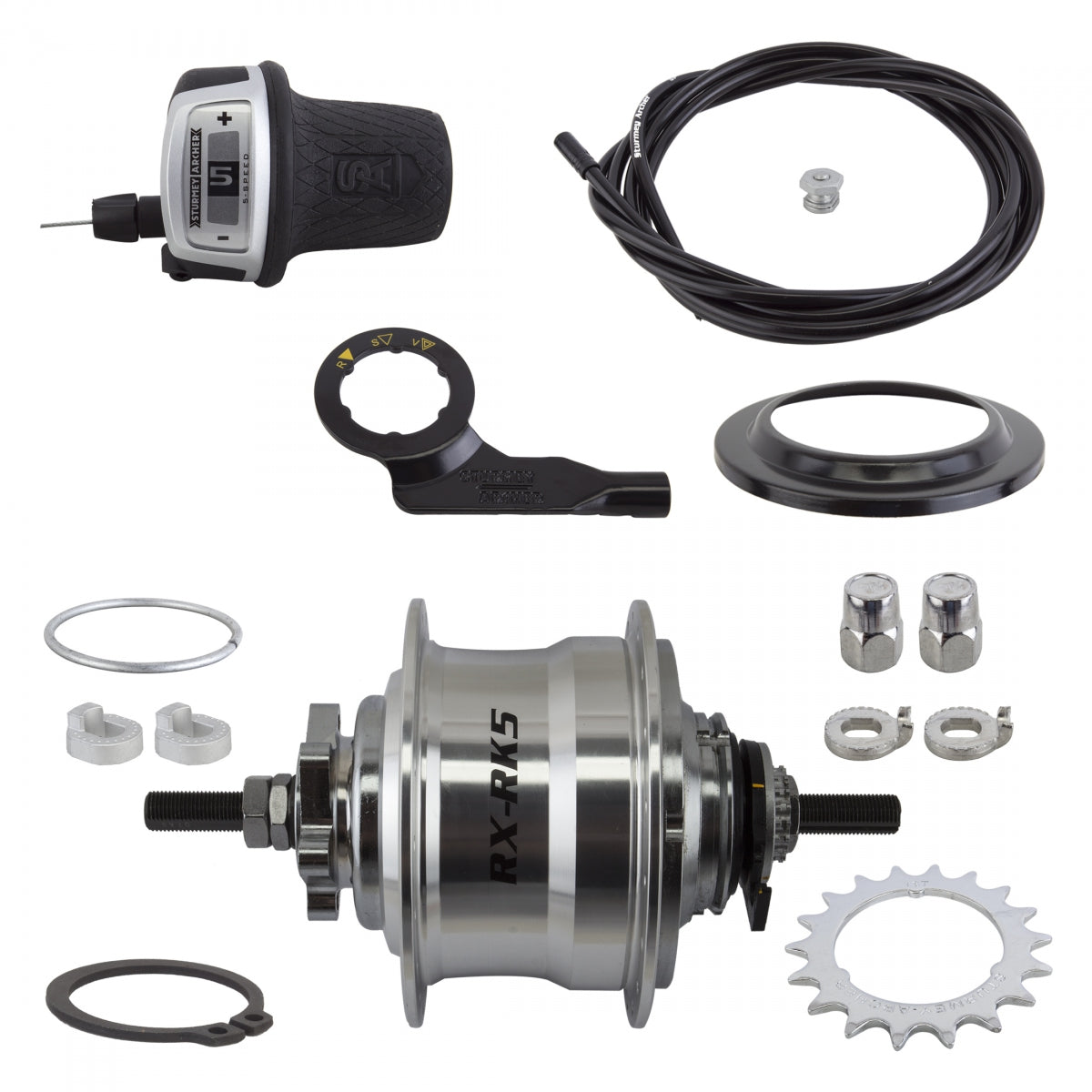 HUB RR S/A 5sp RXRK5 6B 36 SL w/TRIM KIT/TWIST-SHIFTER TSC50/CABLE 1700mm 18T 185/135mm ROTARY
