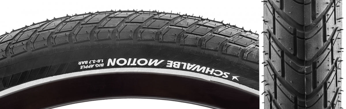 TIRE SWB MOTION BIG APPLE 20x2.0 PERF R-GUARD BK/BSK/REF ADDIX GRN E25 WIRE
