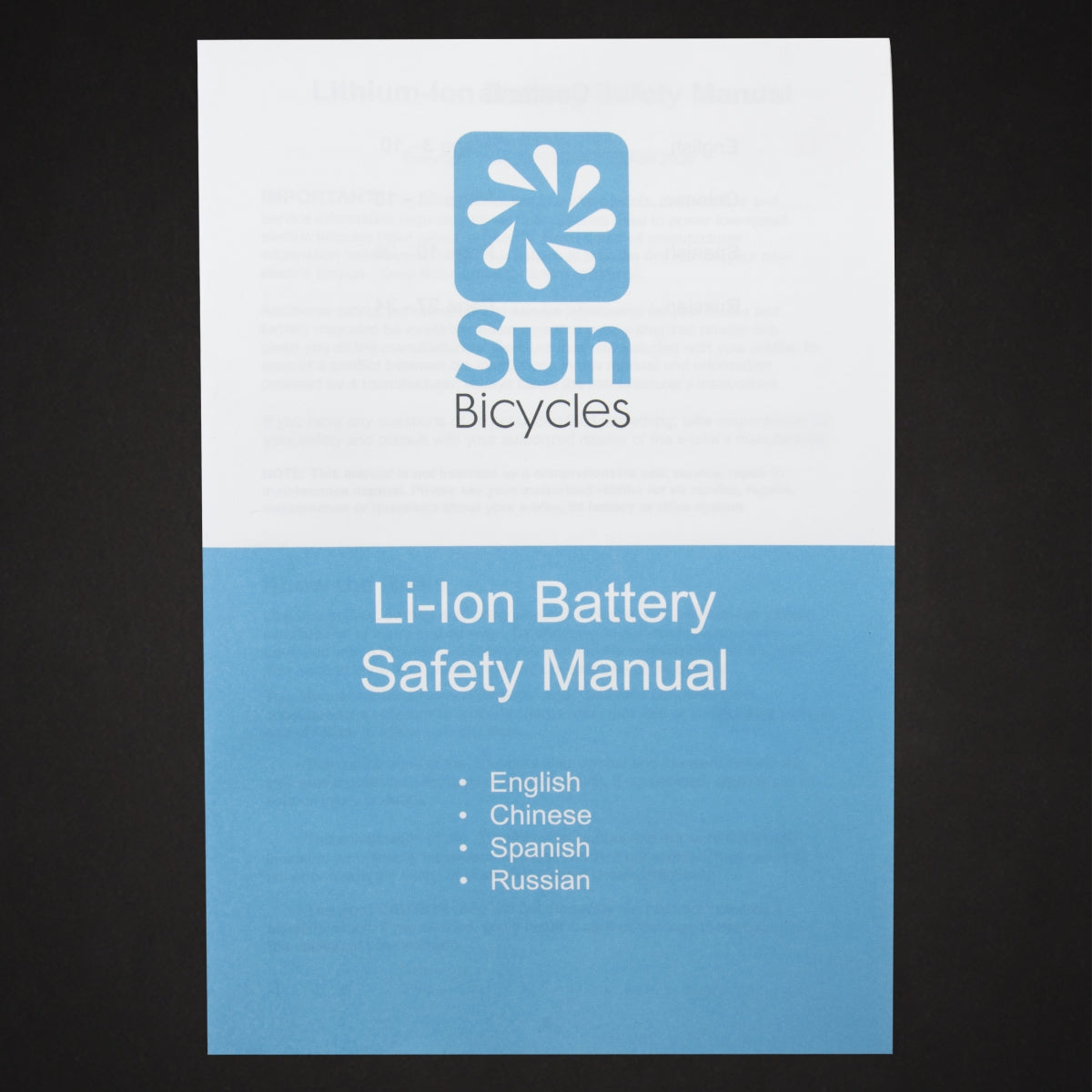 MANUAL SUN REP BATTERY SAFETY ALL