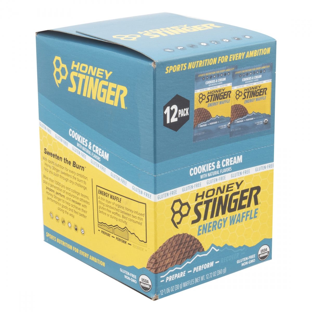 FOOD HS WAFFLE GLUTEN FREE ORGANIC COOKIES & CREAM BXof12