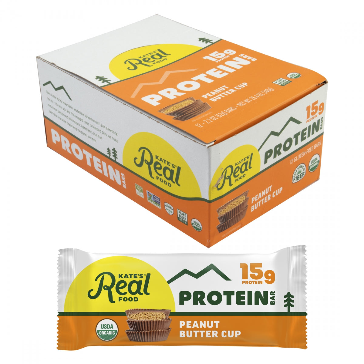 FOOD KATES REAL BAR PROTEIN P-BUTR CUP BXof12